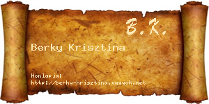 Berky Krisztina névjegykártya